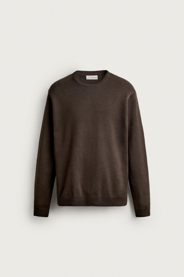 Zara Structured Cotton Knit — Chocolate