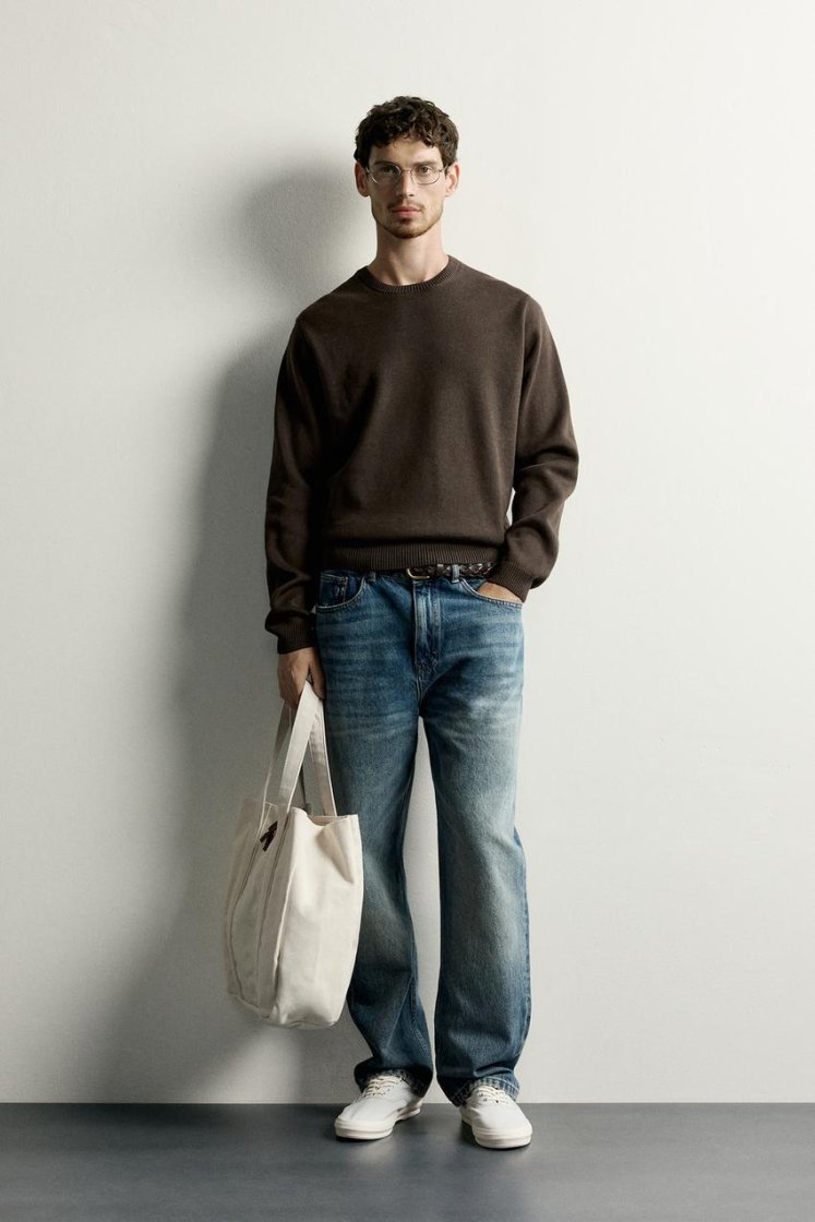 Zara Structured Cotton Knit — Chocolate
