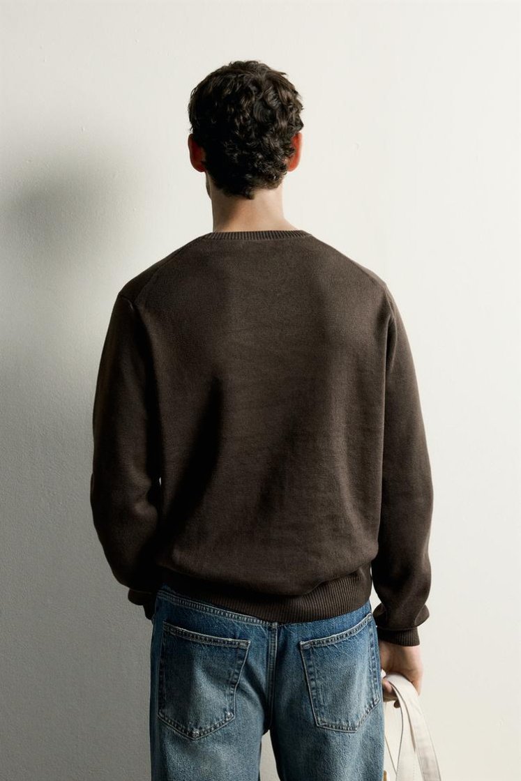 Zara Structured Cotton Knit — Chocolate