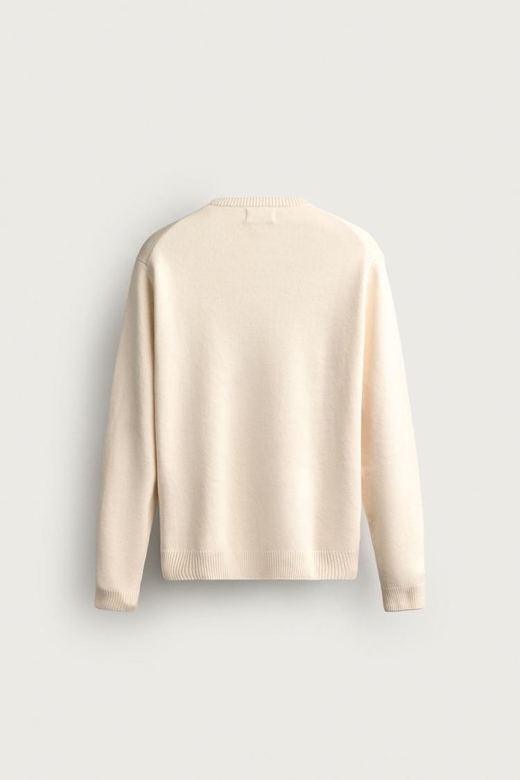 Zara Structured Cotton Knit — Cream