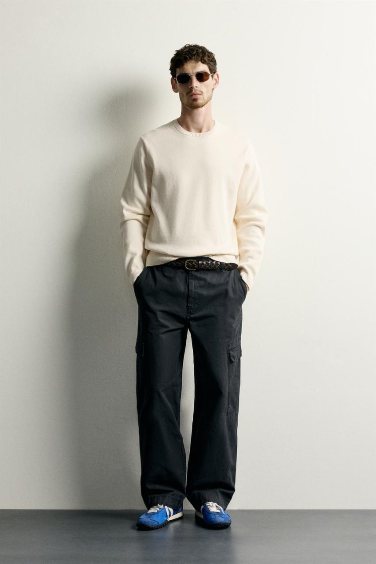 Zara Structured Cotton Knit — Cream