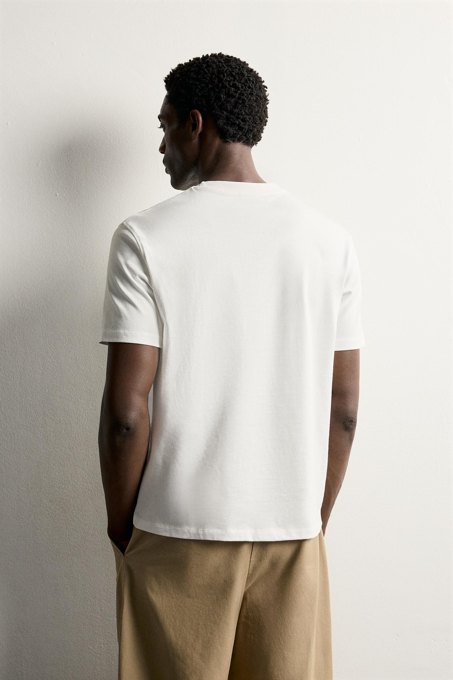 Zara T-SHIRT REGULAR FIT GRAPHIQUE — White