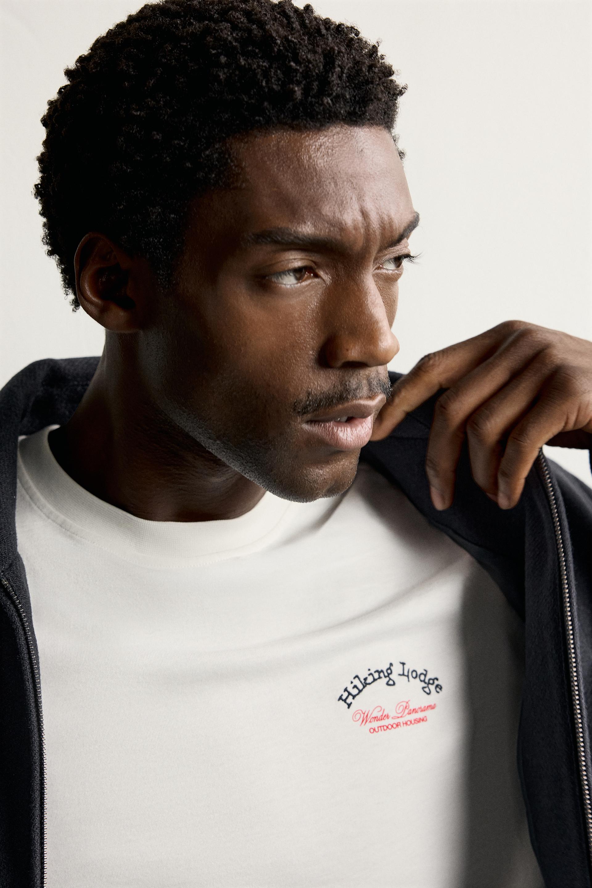 Zara T-SHIRT REGULAR FIT GRAPHIQUE — White