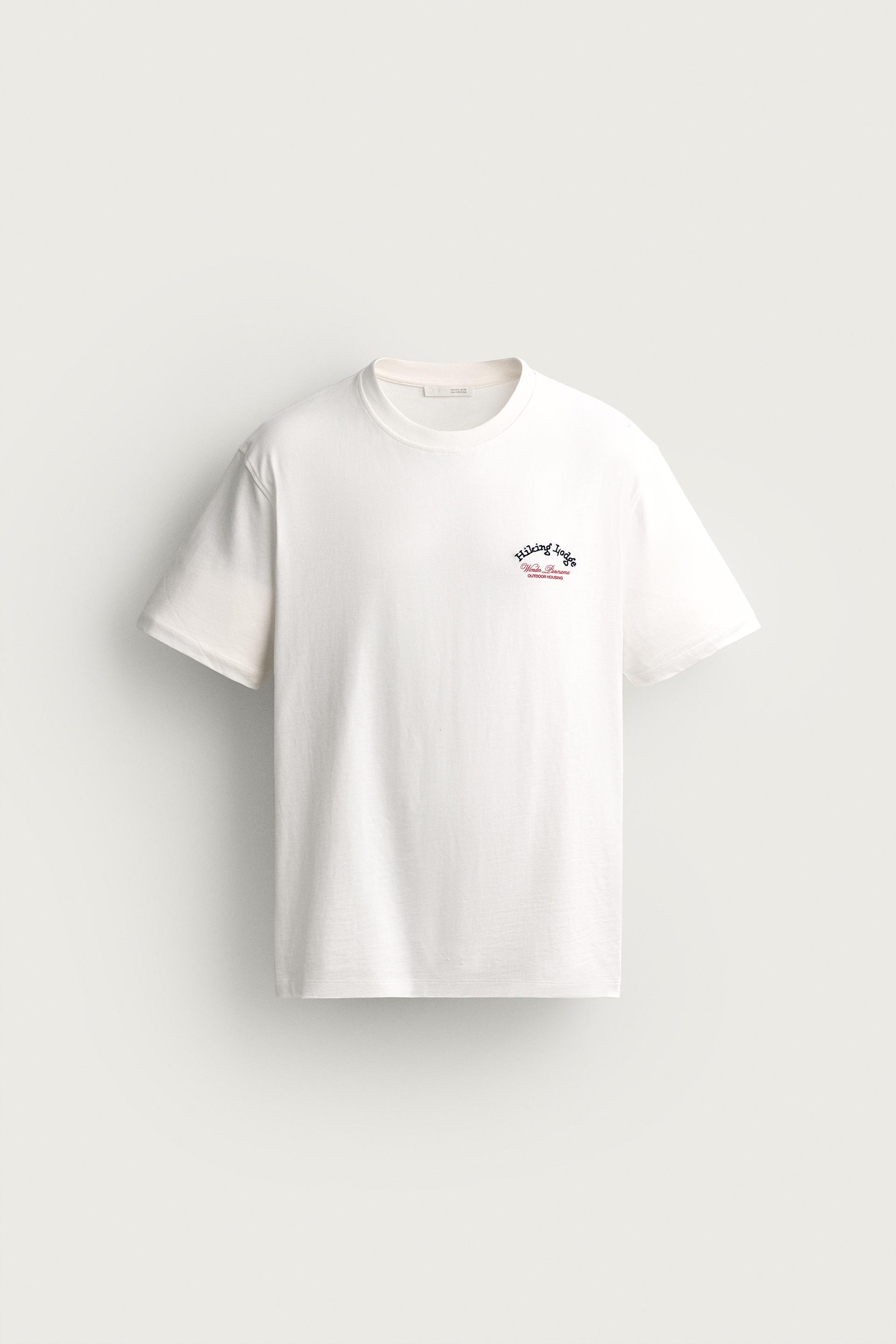 Zara T-SHIRT REGULAR FIT GRAPHIQUE — White
