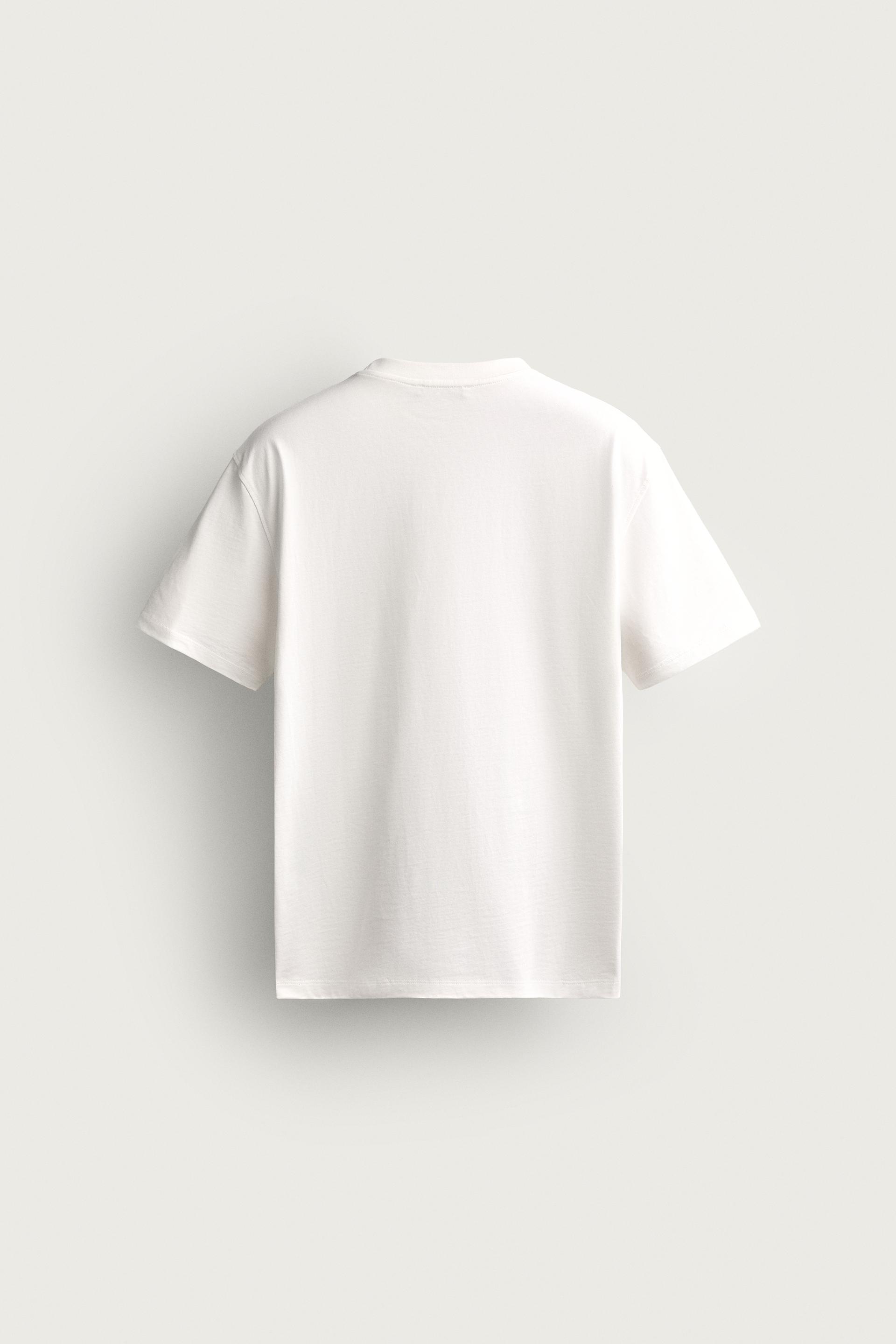 Zara T-SHIRT REGULAR FIT GRAPHIQUE — White