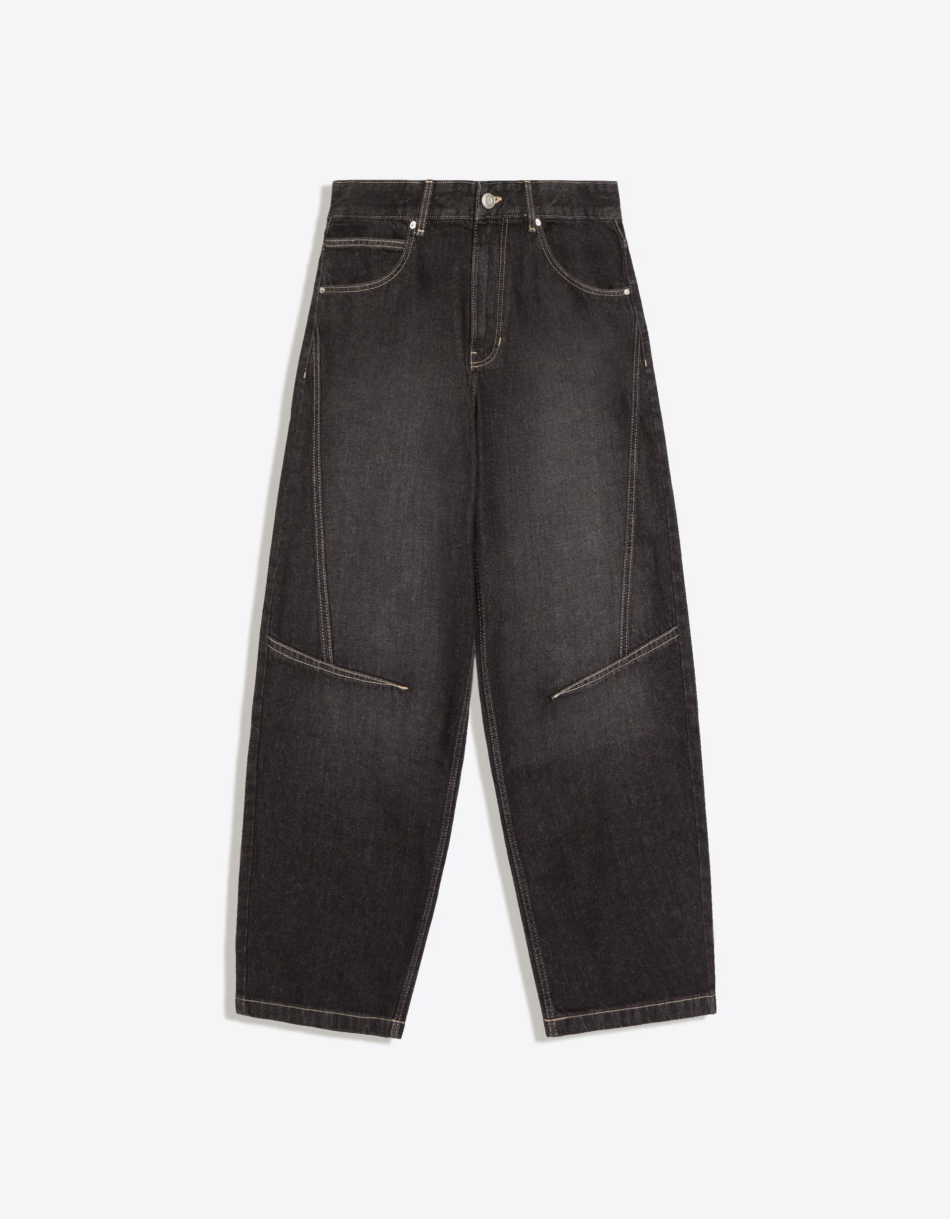 Bershka Balloon Fit Denim Jeans — Noir