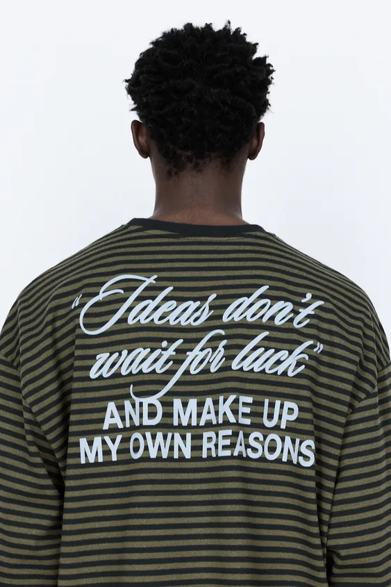 Pull&Bear Striped Long Sleeve T-Shirt — Olive