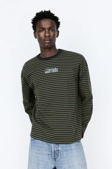 T-shirt rayé à manches longues