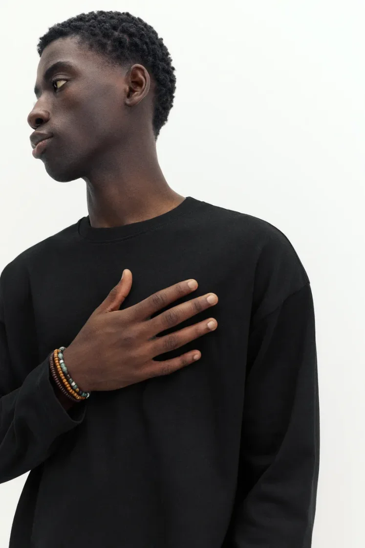 Heavyweight Relaxed Long-Sleeve — Black