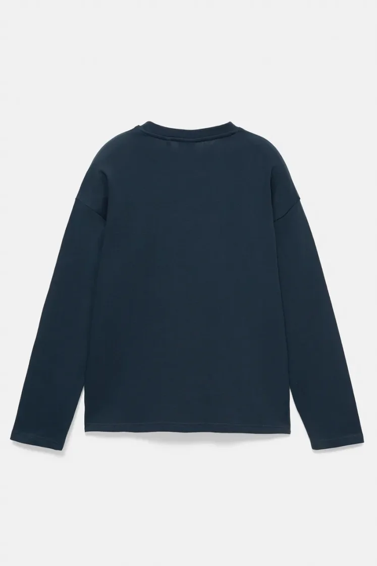 Heavyweight Relaxed Long-Sleeve — Navy