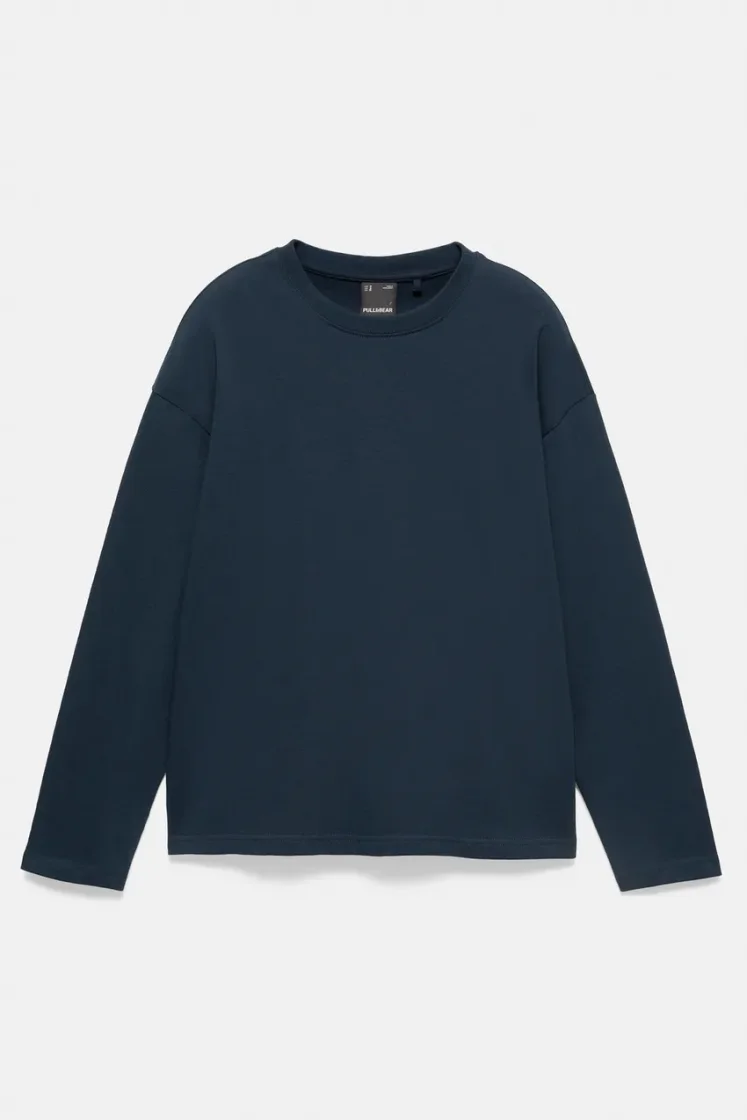 Heavyweight Relaxed Long-Sleeve — Navy