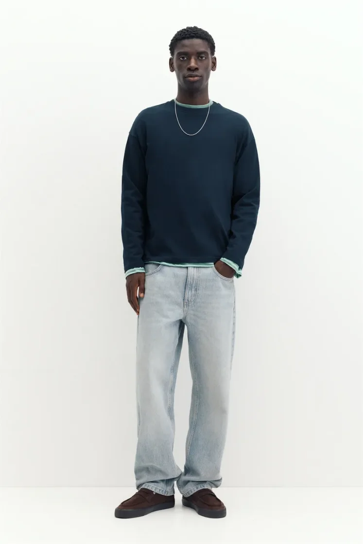 Heavyweight Relaxed Long-Sleeve — Navy