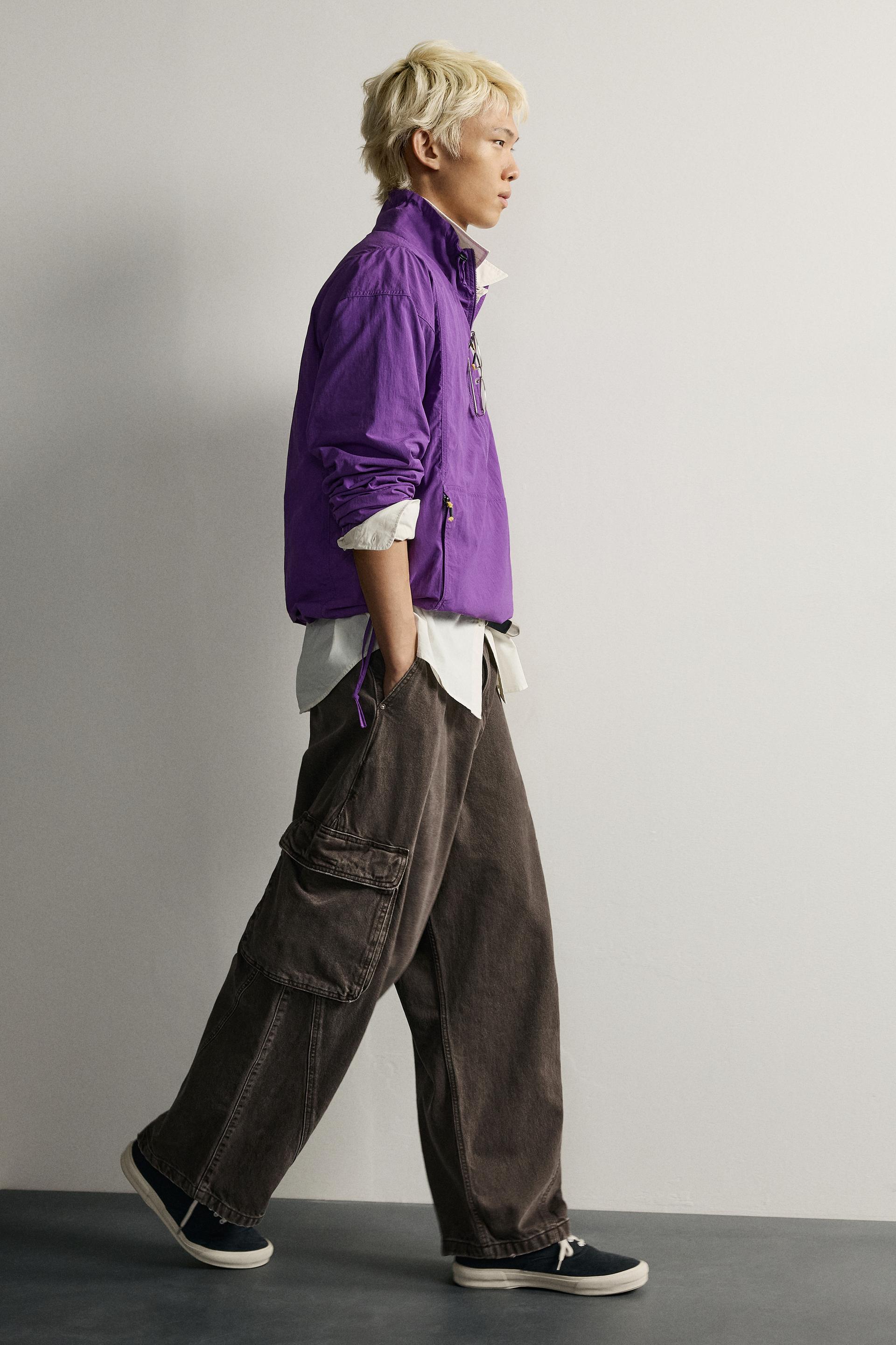 Zara Relaxed Cargo Trousers — Brown