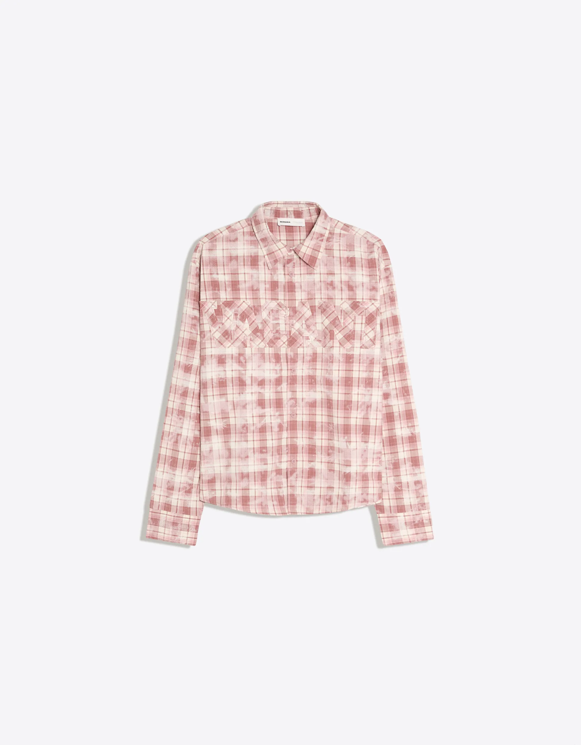 Bershka Checkered Patch Shirt