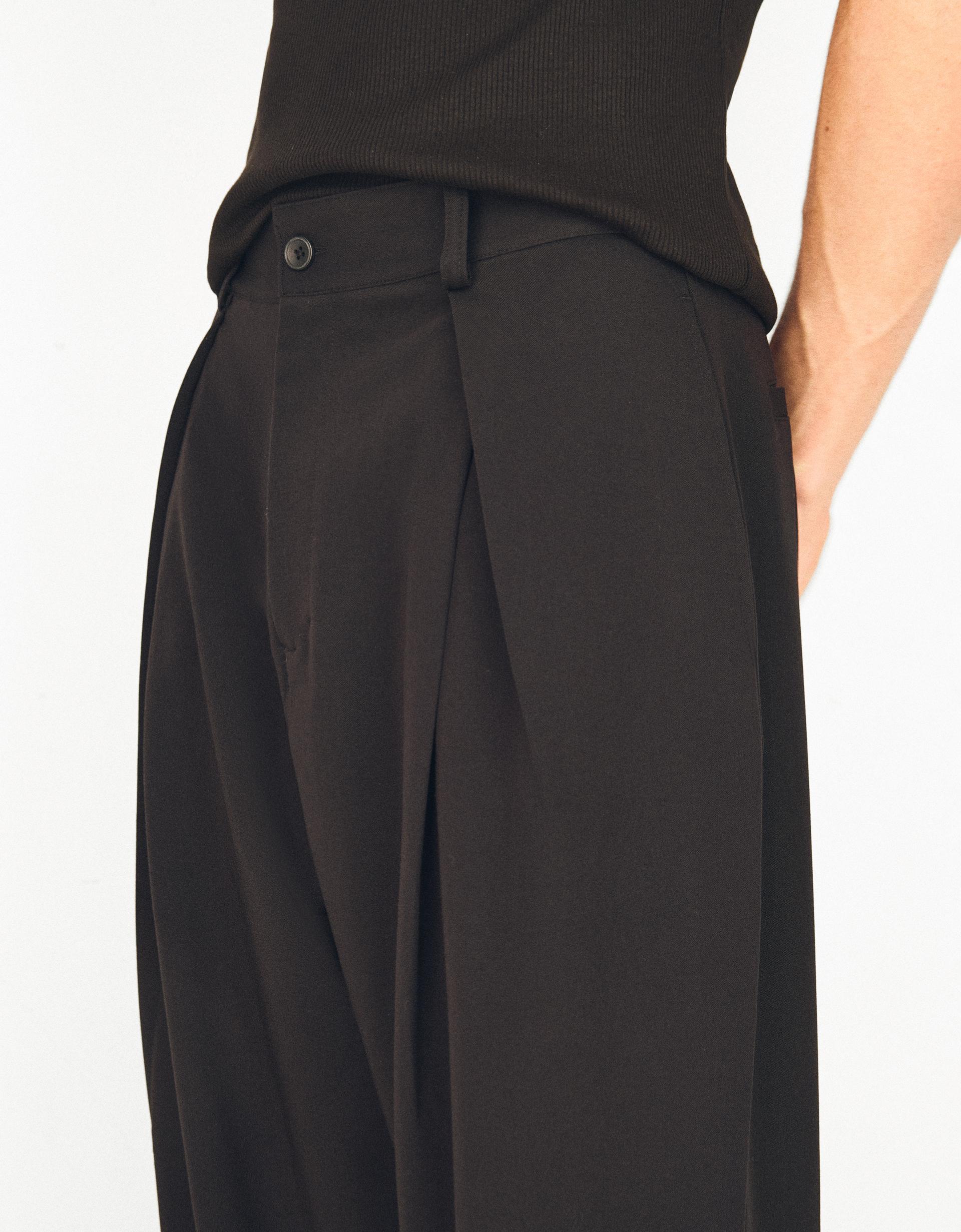 Bershka Pantalon baggy à pinces — Noir