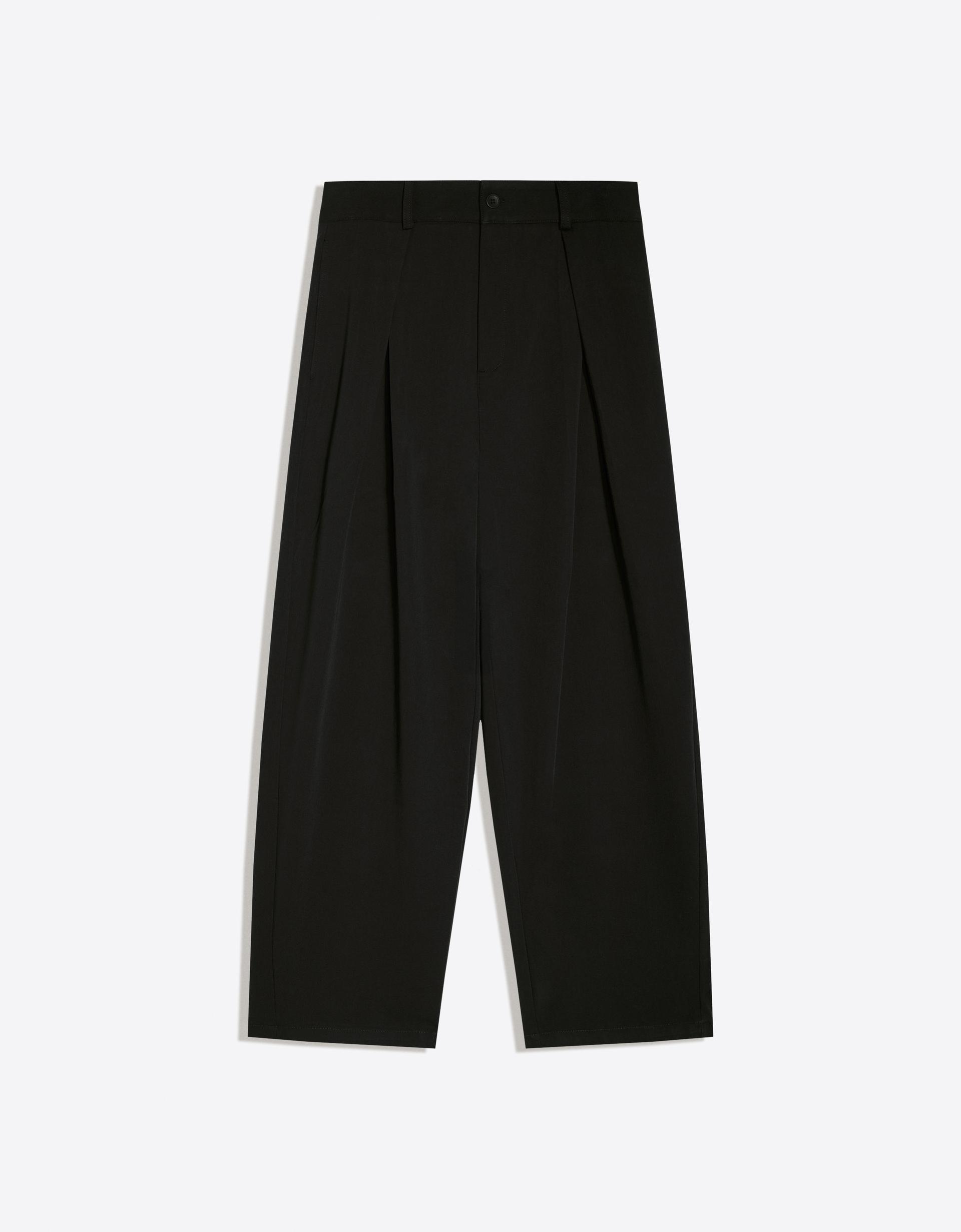 Bershka Pantalon baggy à pinces — Noir