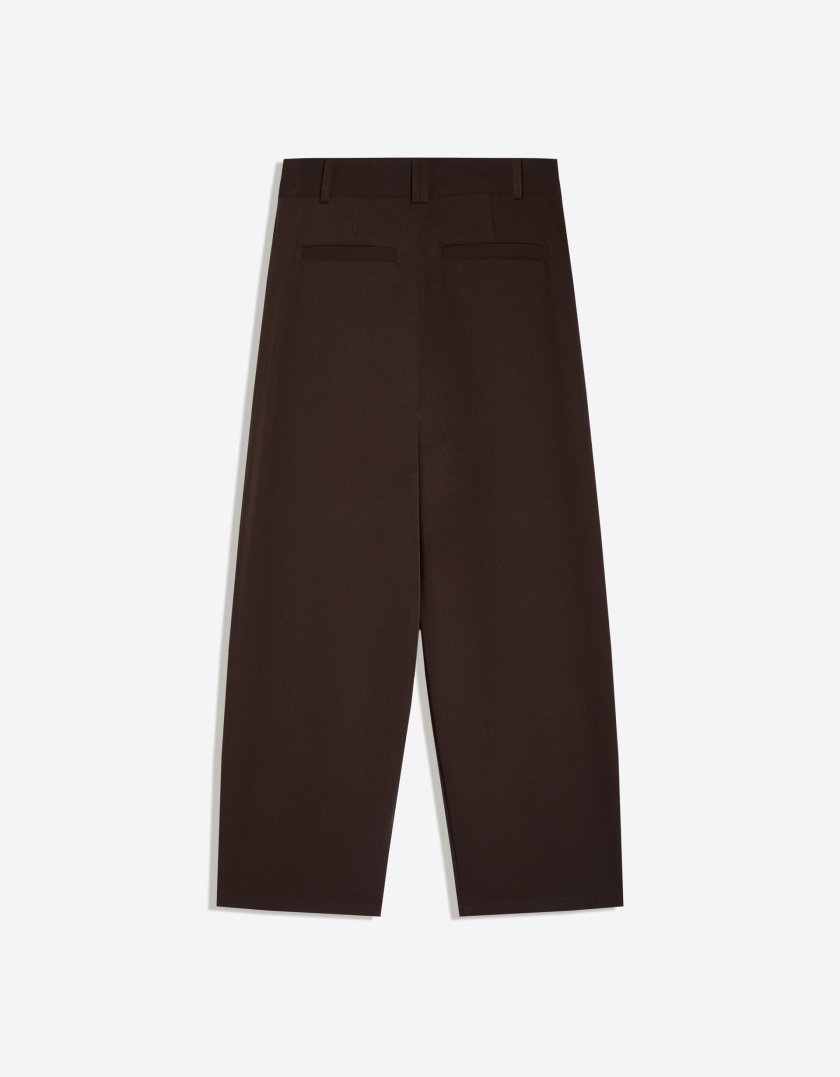 Bershka Pantalon baggy à pinces — Brown