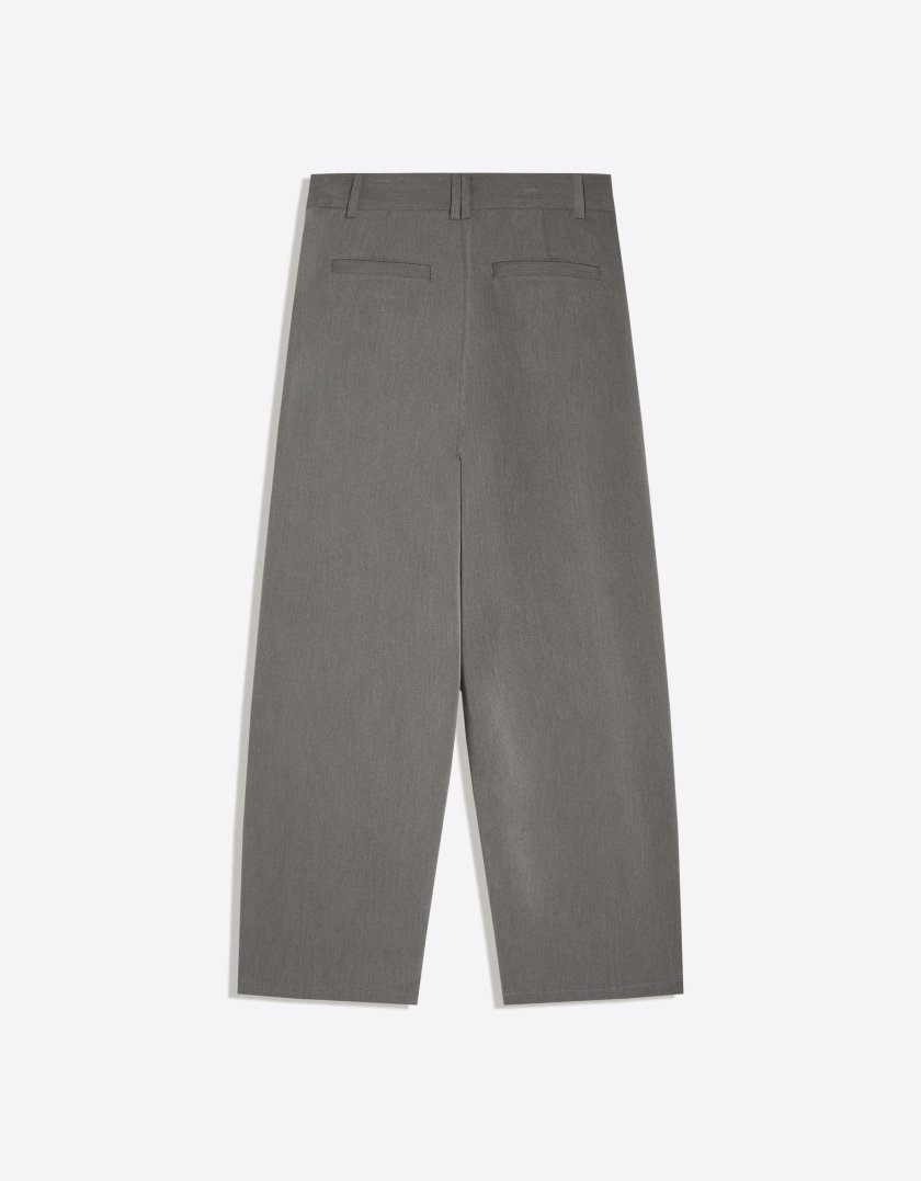 Bershka Pantalon baggy à pinces — Grey