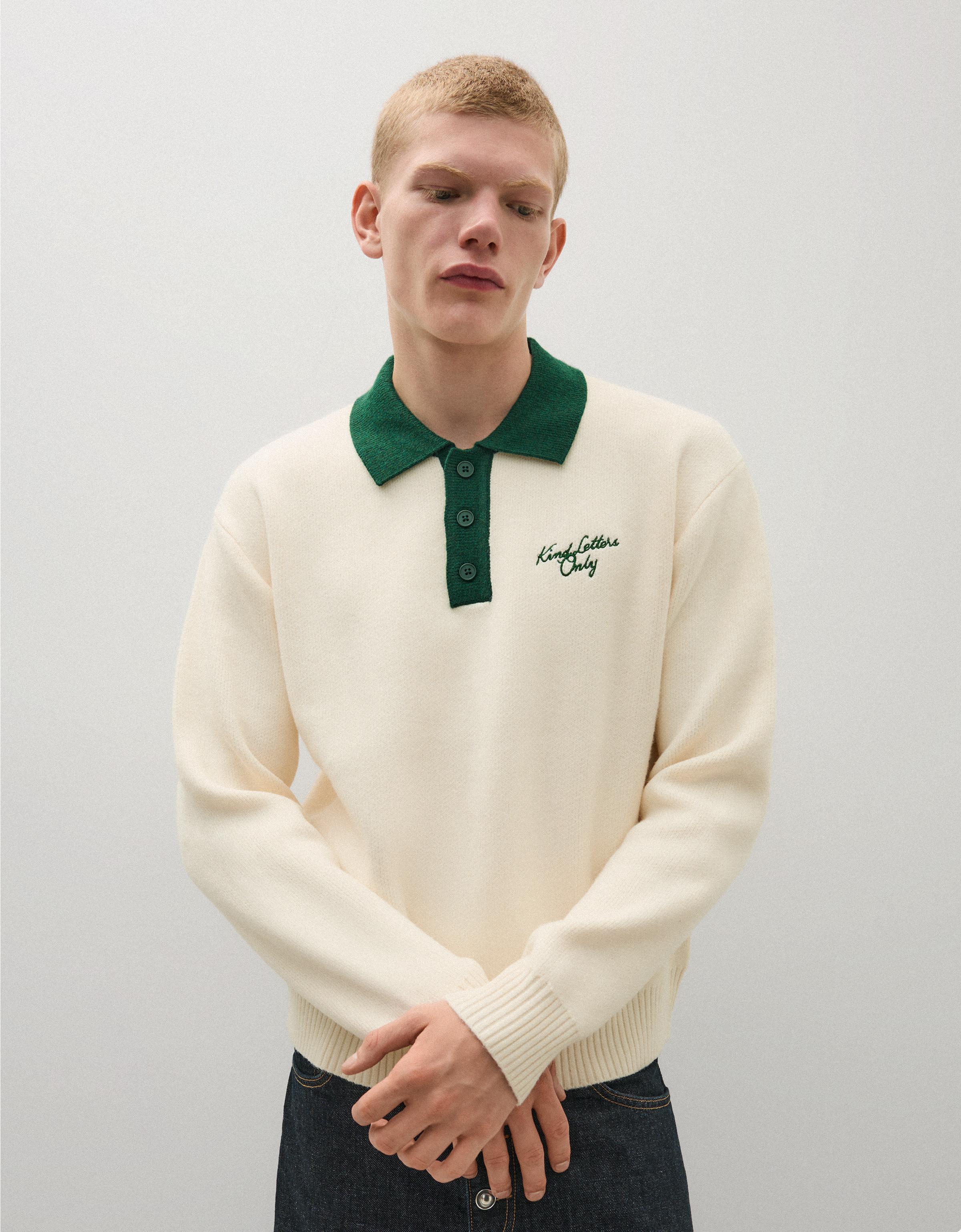 Pull Col Polo Contrasté