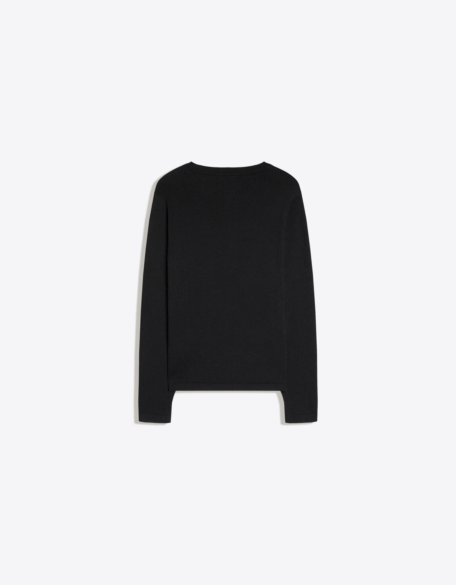 Bershka Tunisian Collar Knit Sweater — Noir