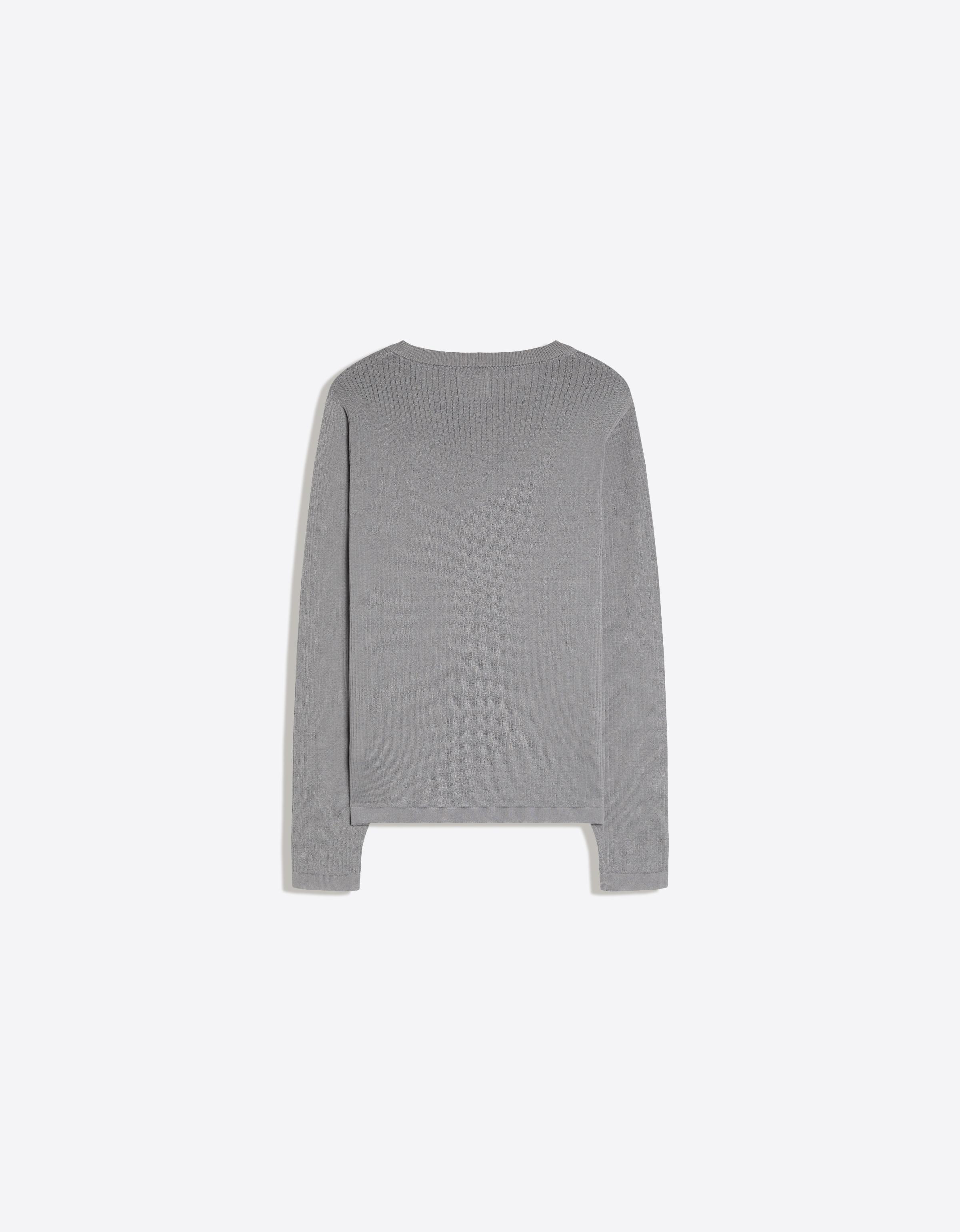 Bershka Tunisian Collar Knit Sweater — Gris