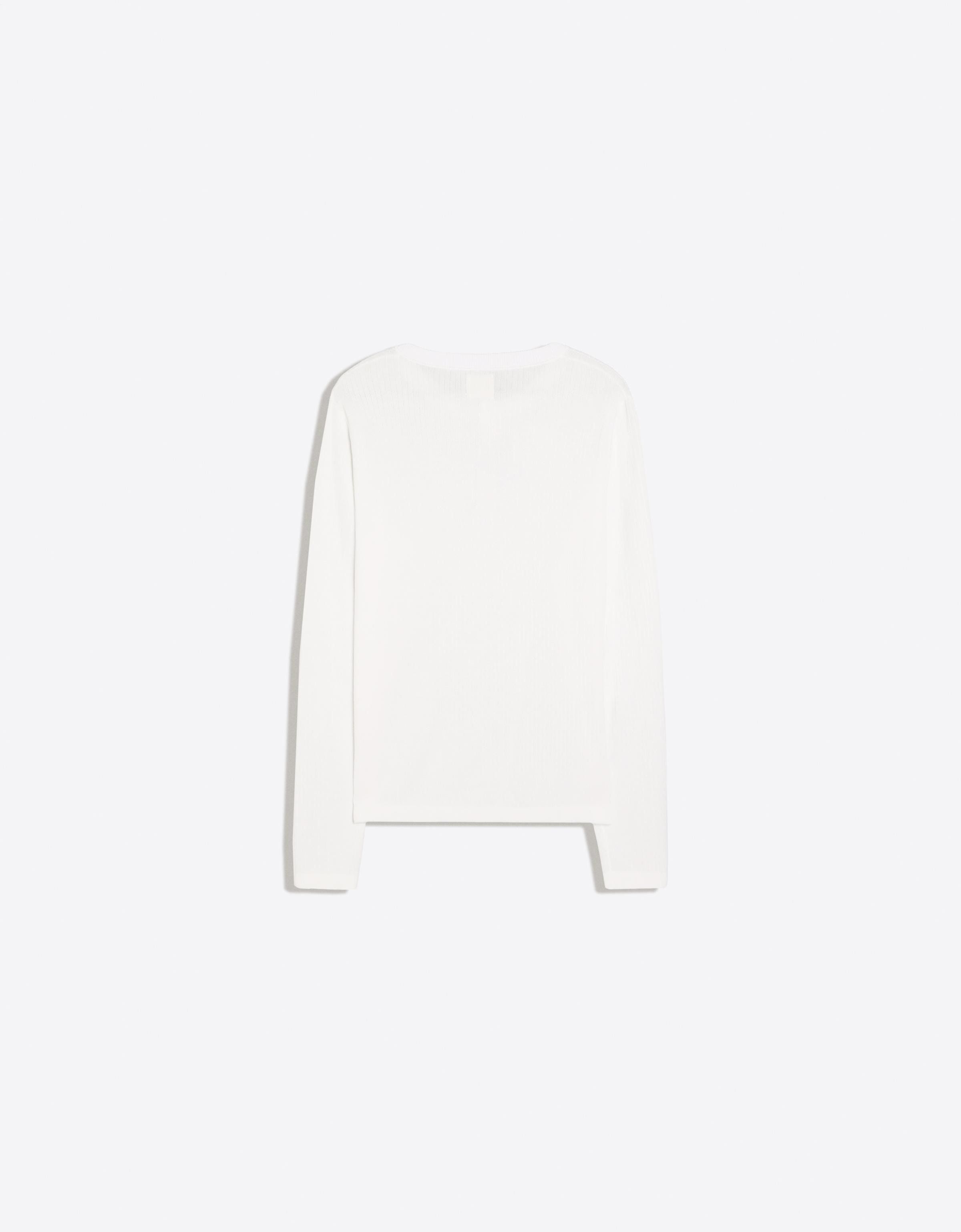 Bershka Tunisian Collar Knit Sweater — Blanc