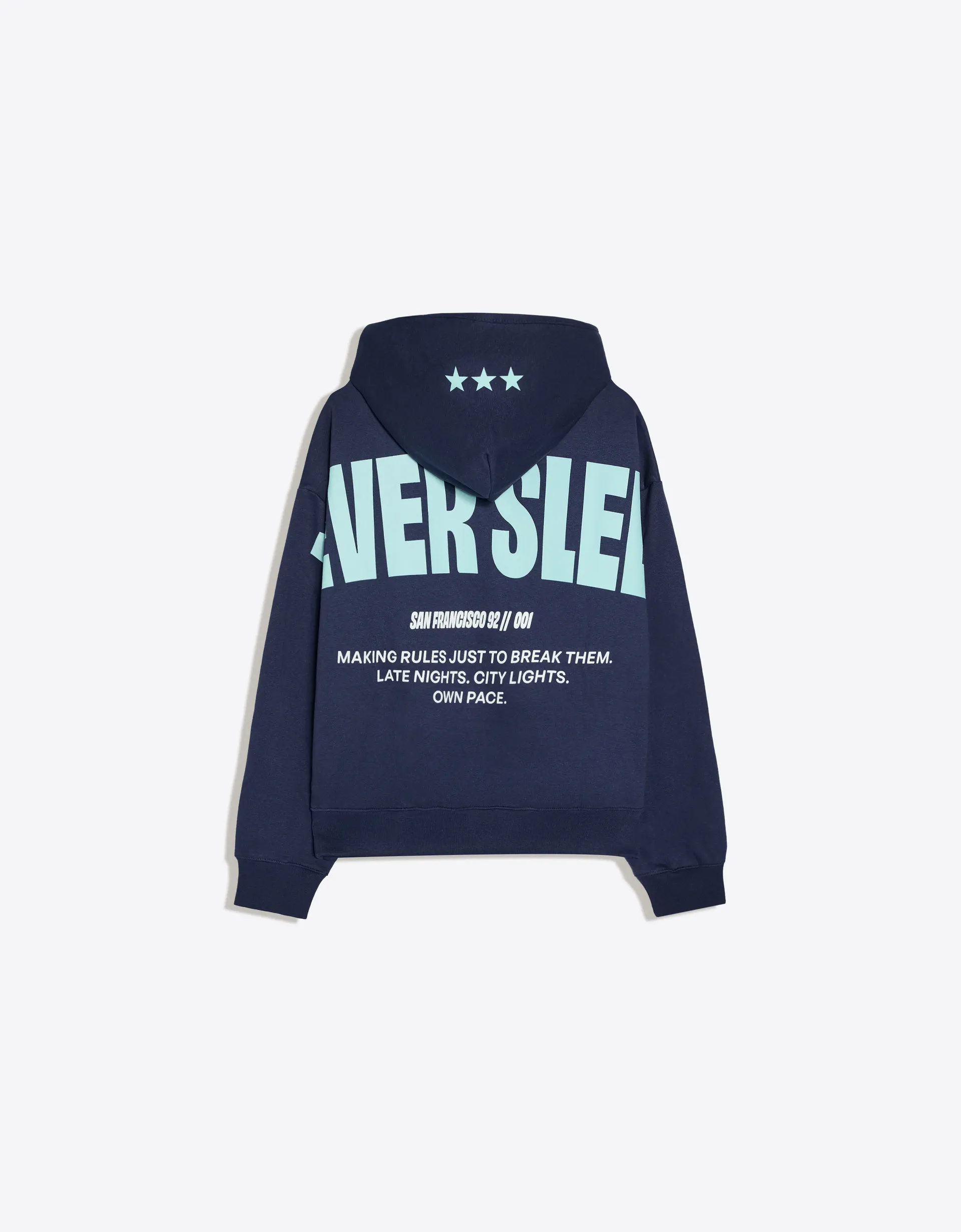 Bershka Sweat à capuche imprimé — Marine