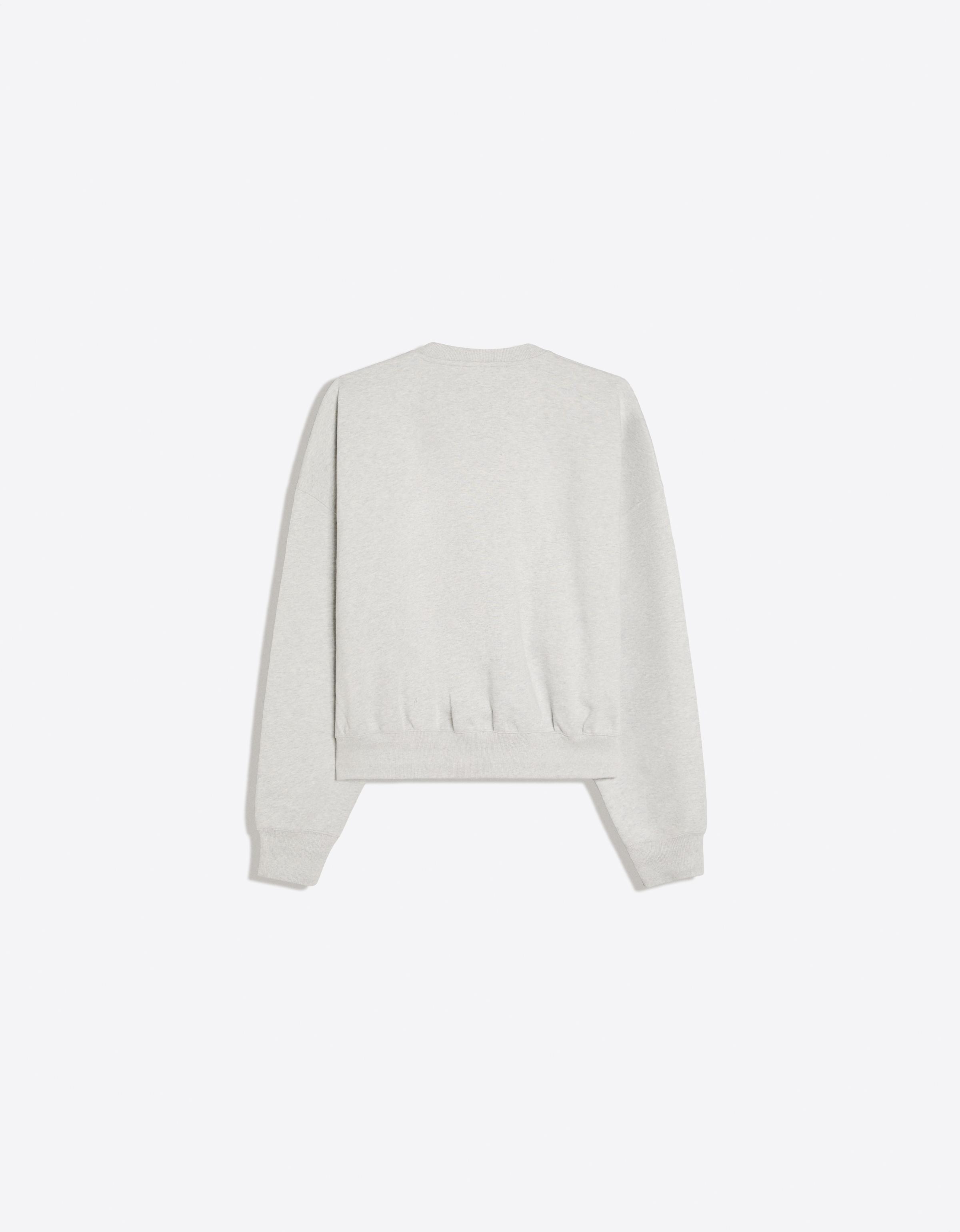 Bershka Patch Crewneck Sweatshirt — Gris