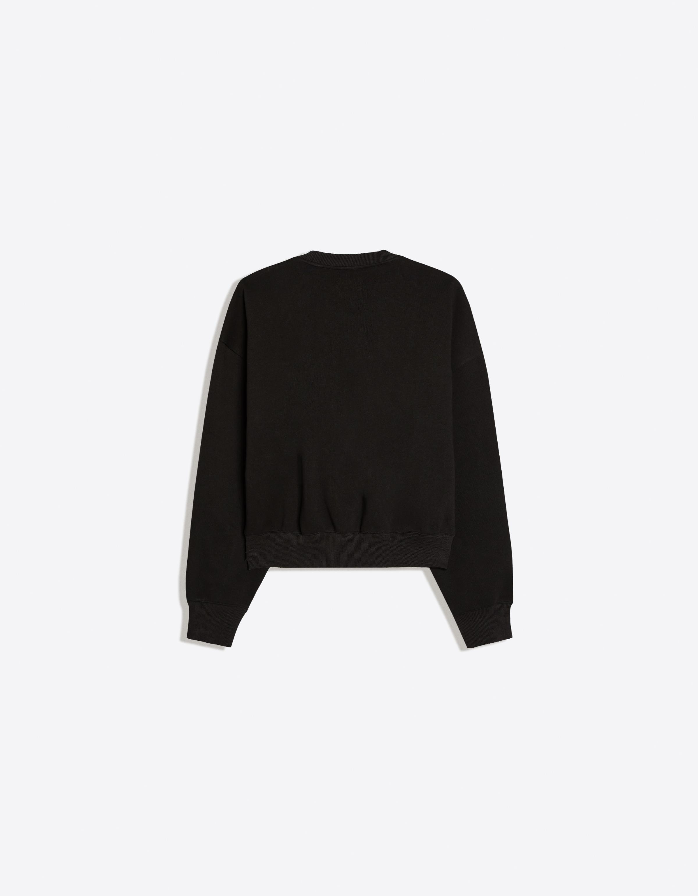 Bershka Patch Crewneck Sweatshirt — Noir