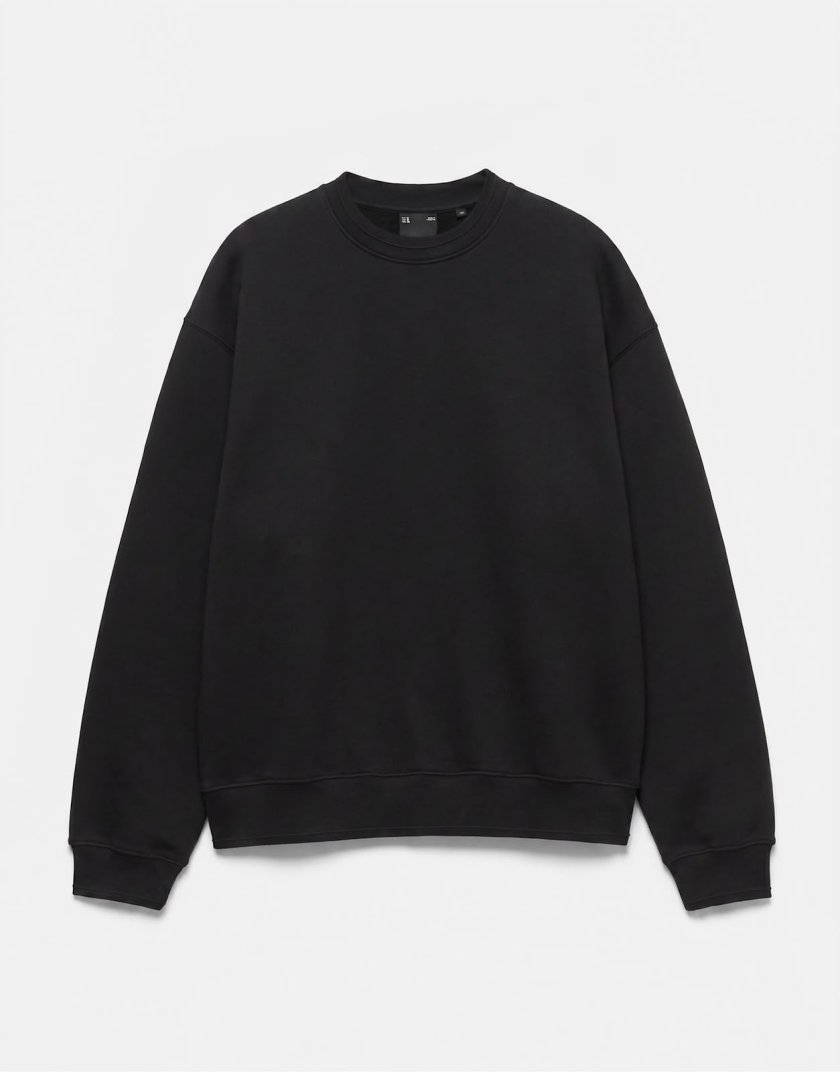 Pull&Bear Pull&Bear Relaxed fit sweatshirt in sky blue — Black
