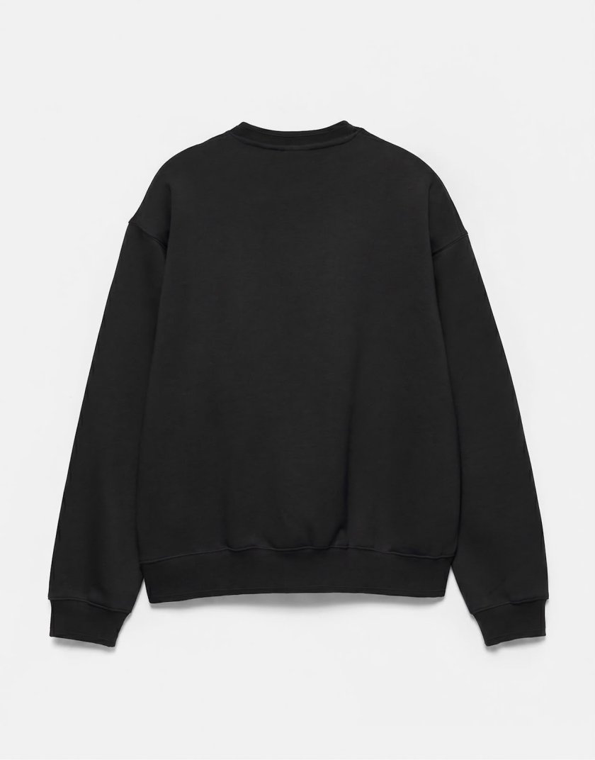 Pull&Bear Pull&Bear Relaxed fit sweatshirt in sky blue — Black