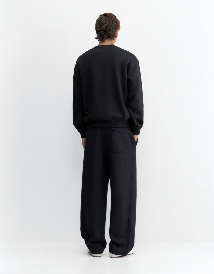 Pull&Bear Pull&Bear Relaxed fit sweatshirt in sky blue — Black