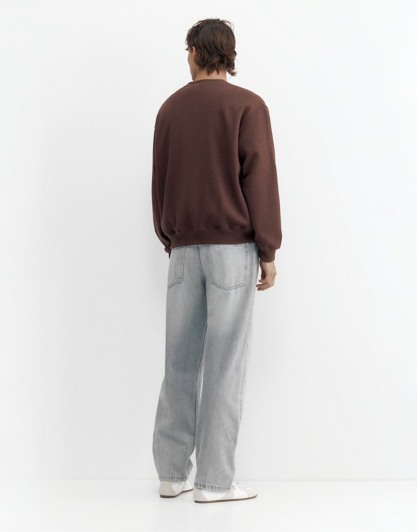 Pull&Bear Pull&Bear Relaxed fit sweatshirt in sky blue — Chocolate