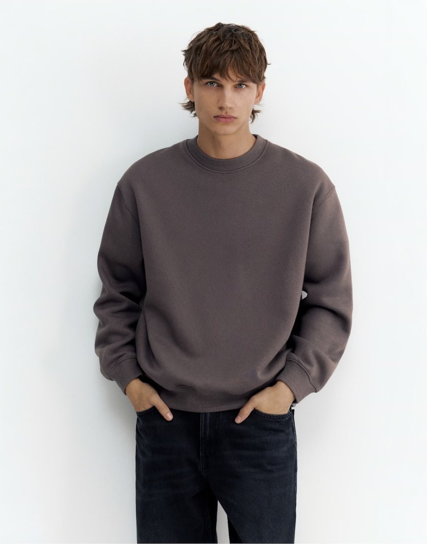 Pull&Bear Pull&Bear Relaxed fit sweatshirt in sky blue — Grey