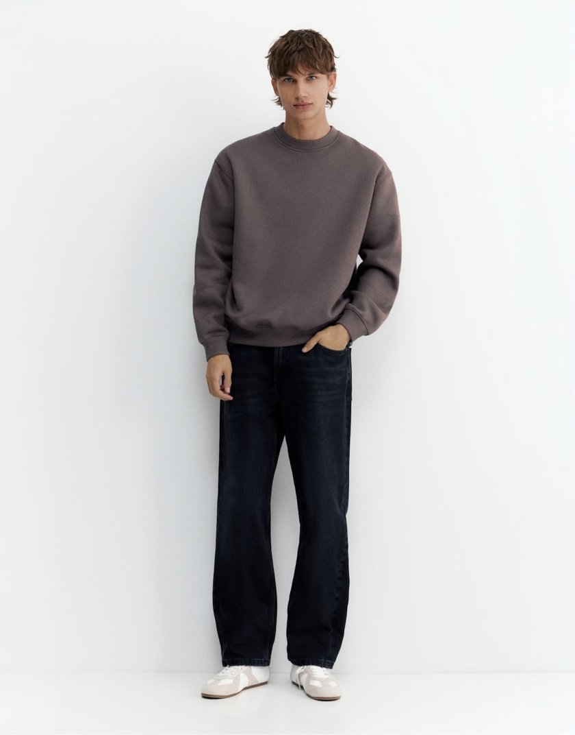 Pull&Bear Pull&Bear Relaxed fit sweatshirt in sky blue — Grey