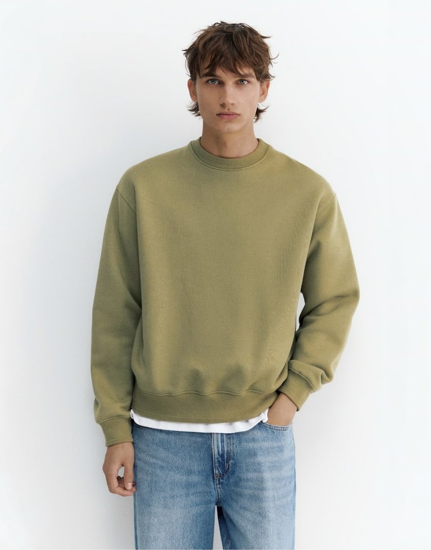 Pull&Bear Pull&Bear Relaxed fit sweatshirt in sky blue — Olive