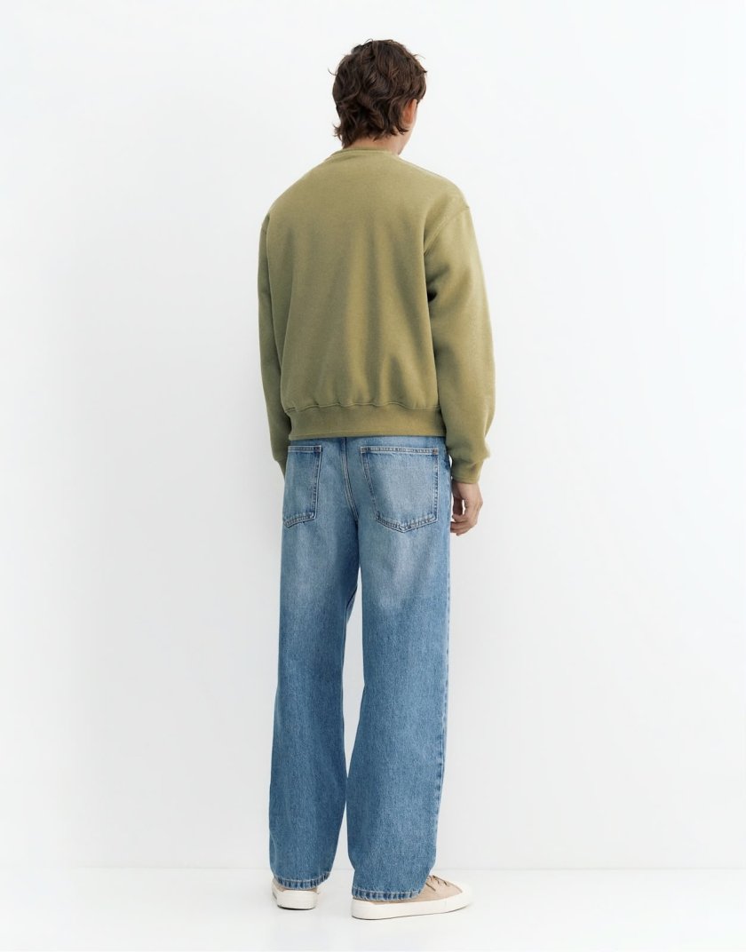 Pull&Bear Pull&Bear Relaxed fit sweatshirt in sky blue — Olive