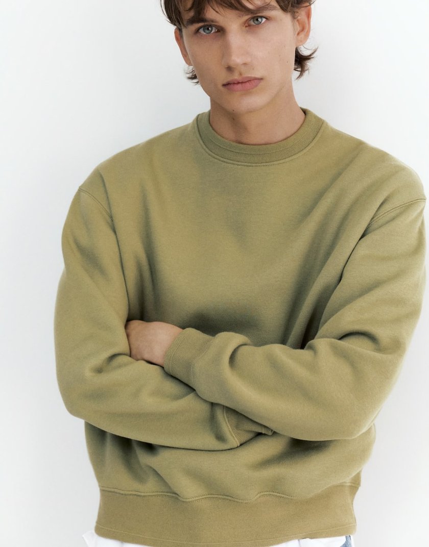 Pull&Bear Pull&Bear Relaxed fit sweatshirt in sky blue — Olive