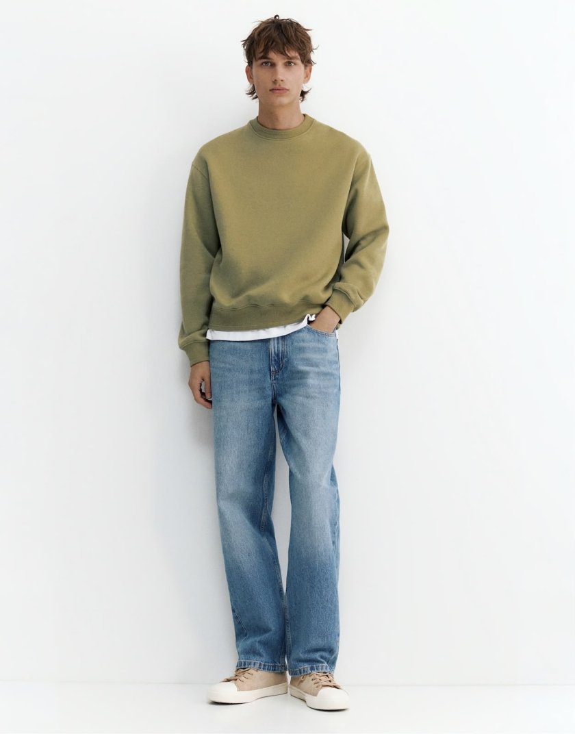 Pull&Bear Pull&Bear Relaxed fit sweatshirt in sky blue — Olive