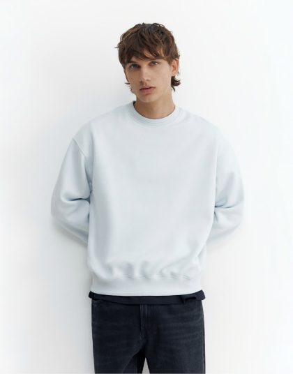 Pull&Bear Relaxed fit sweatshirt in sky blue