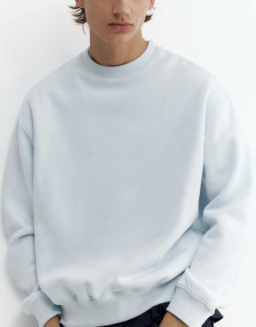 Pull&Bear Pull&Bear Relaxed fit sweatshirt in sky blue — Sky blue