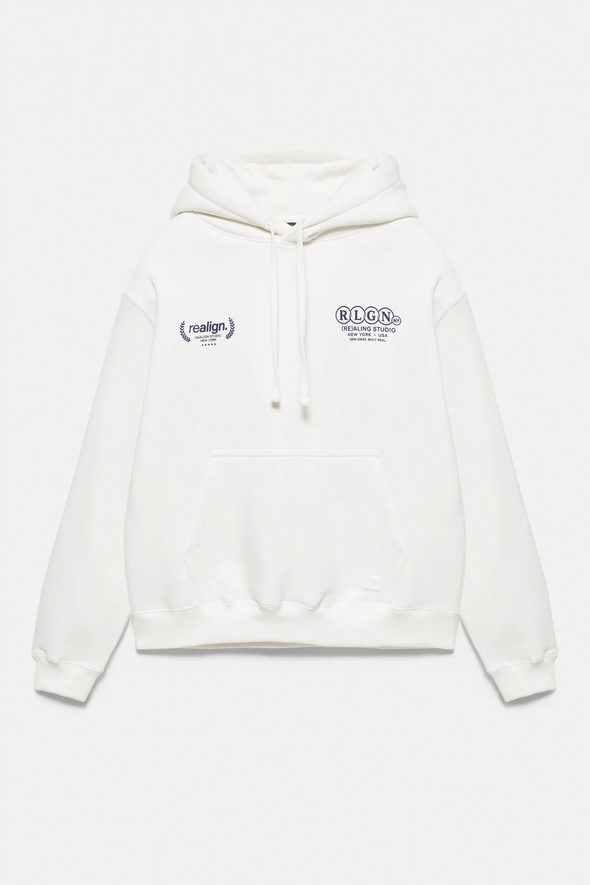 Pull&Bear Contrast Graphic Hoodie — Off white