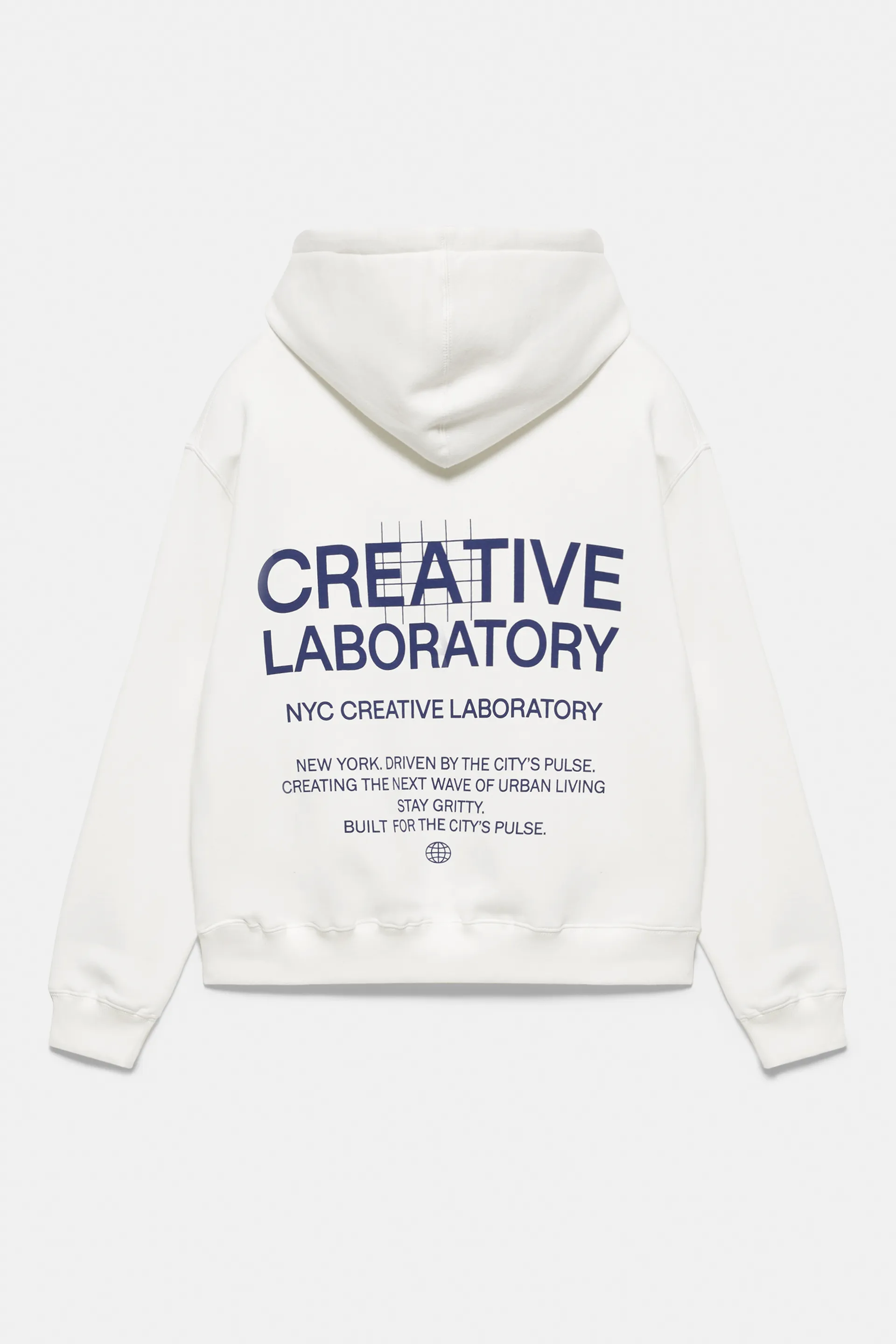 Pull&Bear Contrast Graphic Hoodie — Off white