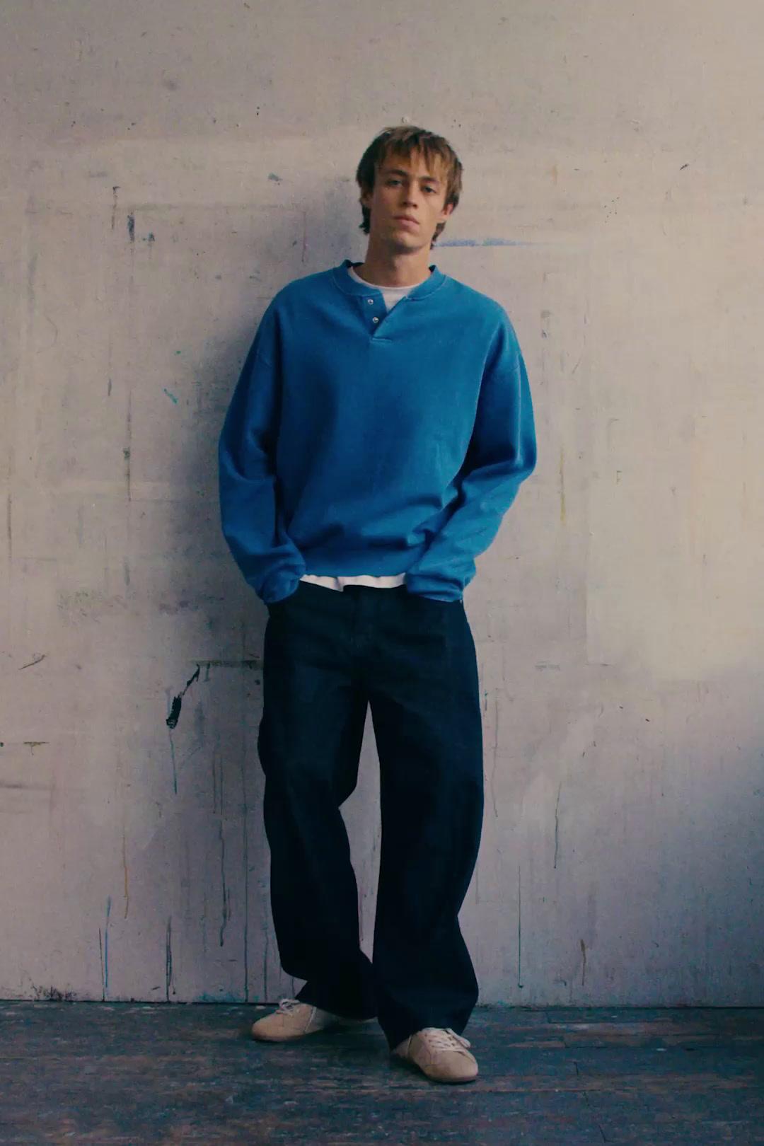 Sweat Henley Boutonné