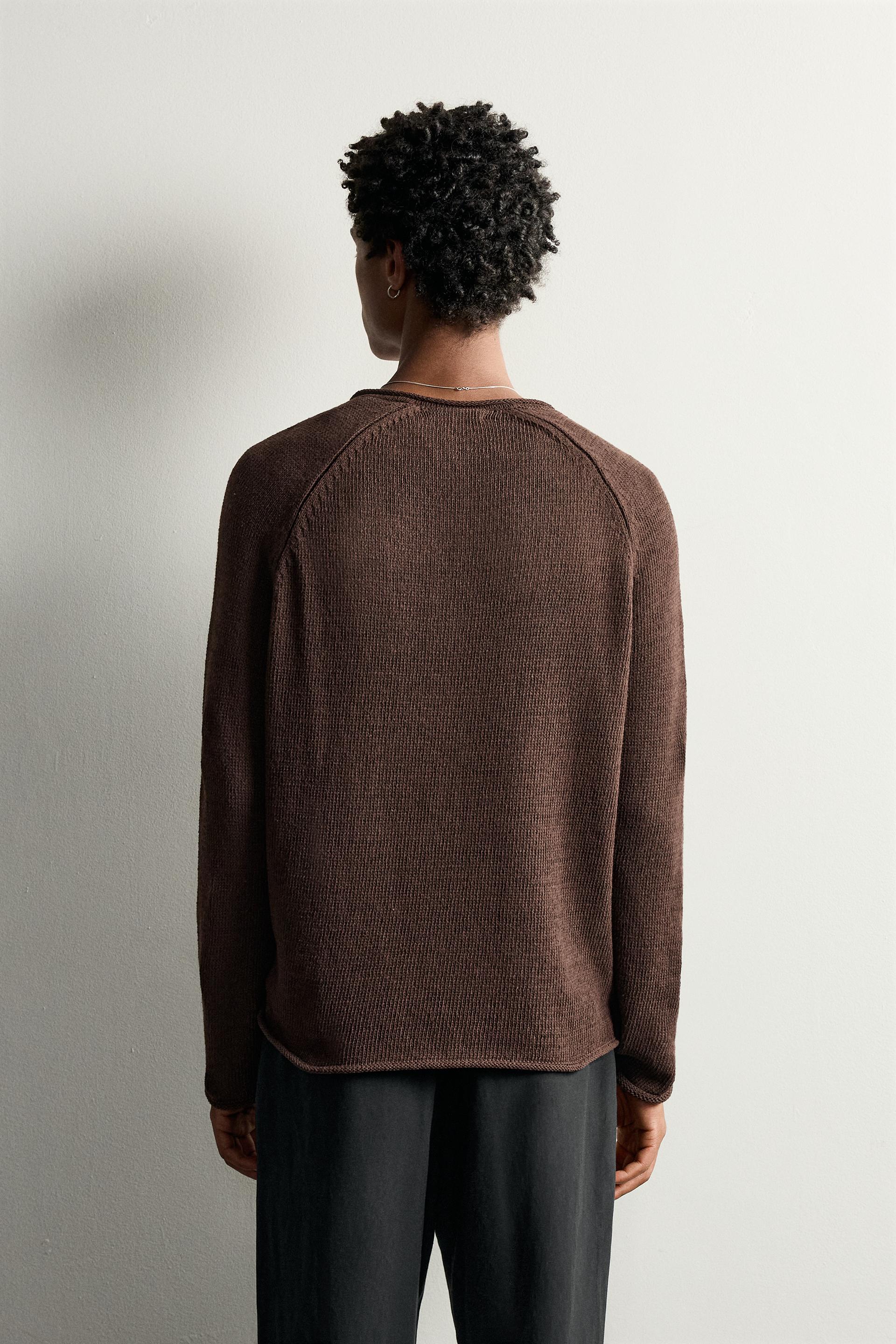Zara Tunisian Collar Knit Pullover — Marron3597/305/700