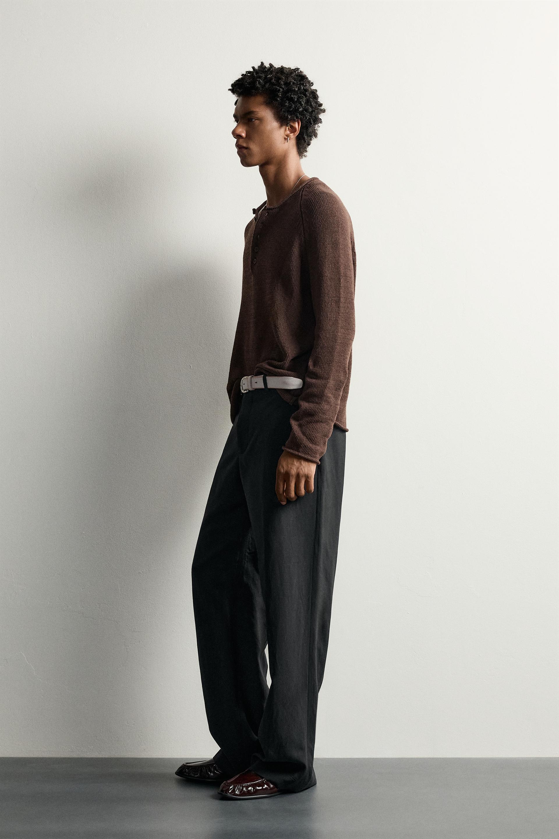 Zara Tunisian Collar Knit Pullover — Marron3597/305/700