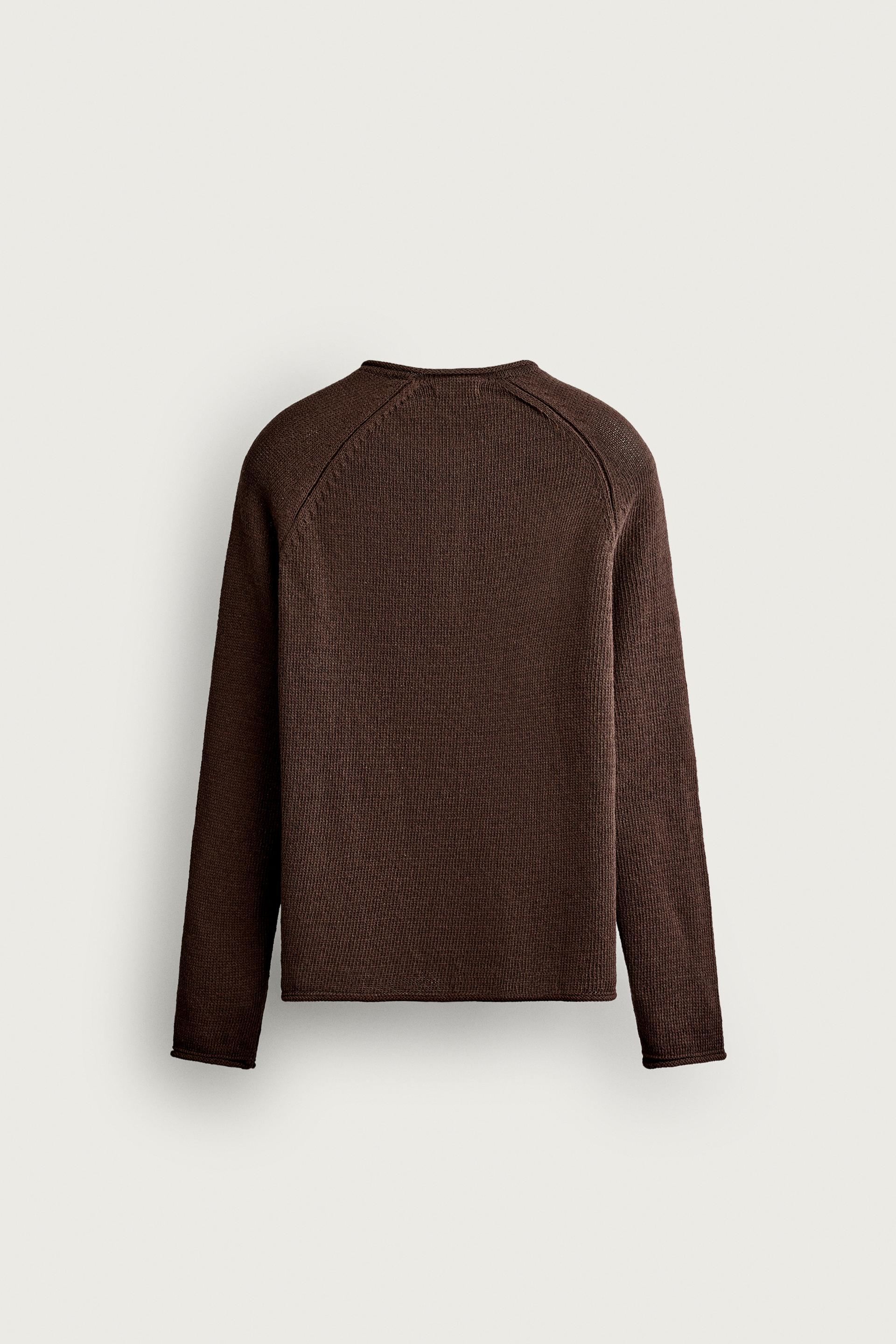 Zara Tunisian Collar Knit Pullover — Marron3597/305/700