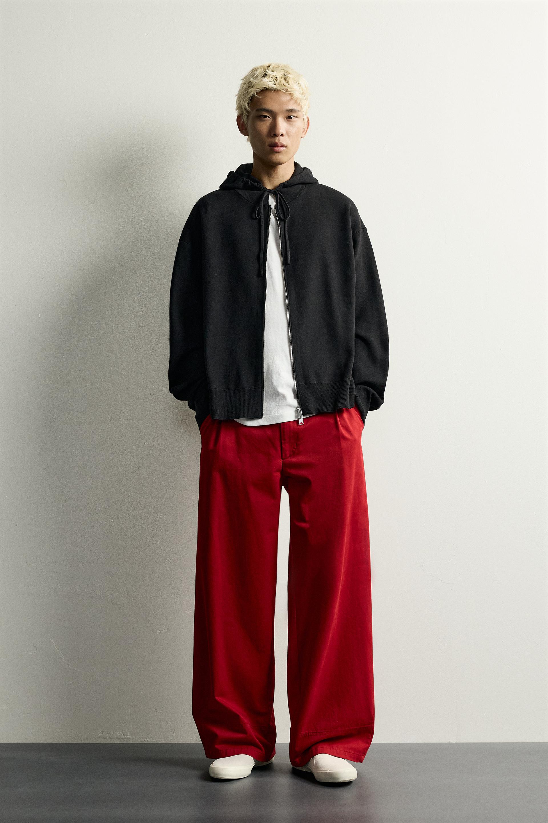 Zara SOFT KNIT HOODIE — Black