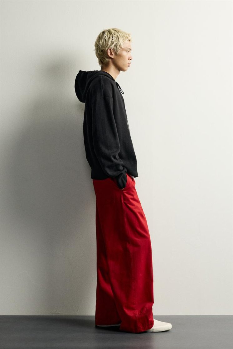 Zara SOFT KNIT HOODIE — Black