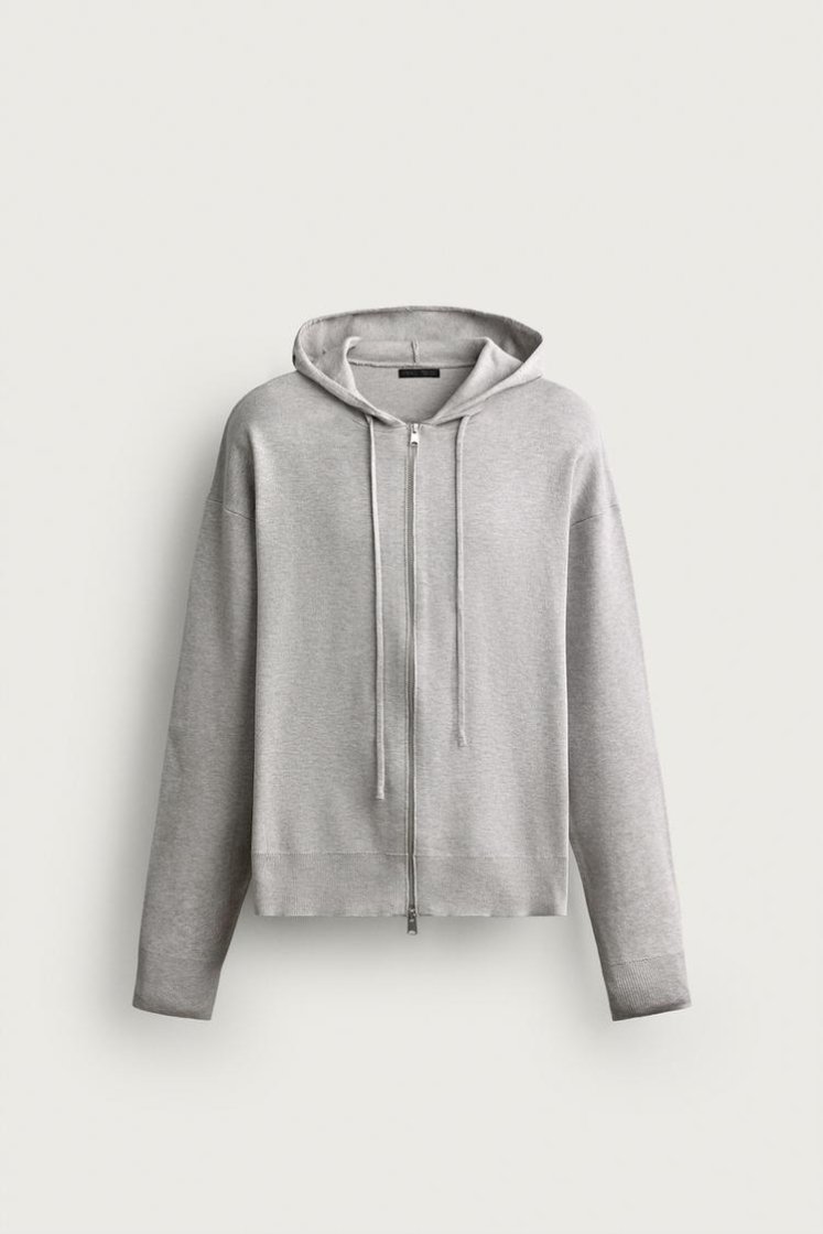 Zara SOFT KNIT HOODIE — Gray marl